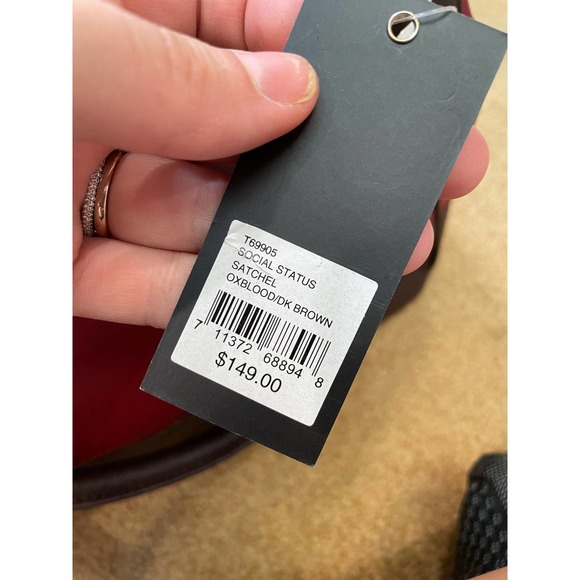 Tignanello Social Status Satchel Oxblood Dark Brown NEW with Tags - Picture 6 of 9